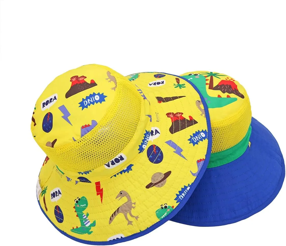 2 Pack Baby Sun Hat for Boys and Girls,Toddler Kids Summer Wide Brim Hats for Outdoor Outdoor Anti-UV