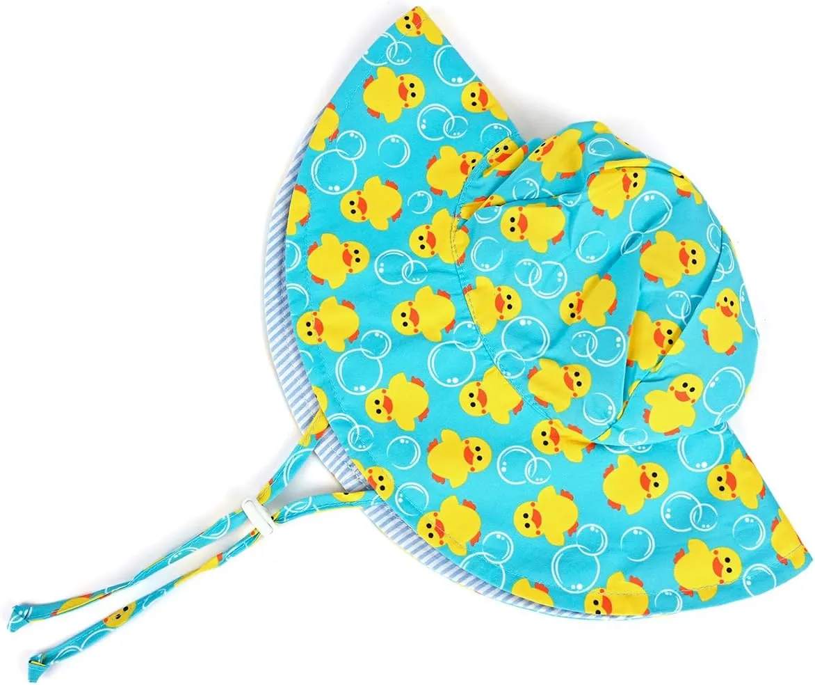 2 Pack Baby Sun Hat for Boys and Girls,Toddler Kids Summer Wide Brim Hats for Outdoor Outdoor Anti-UV