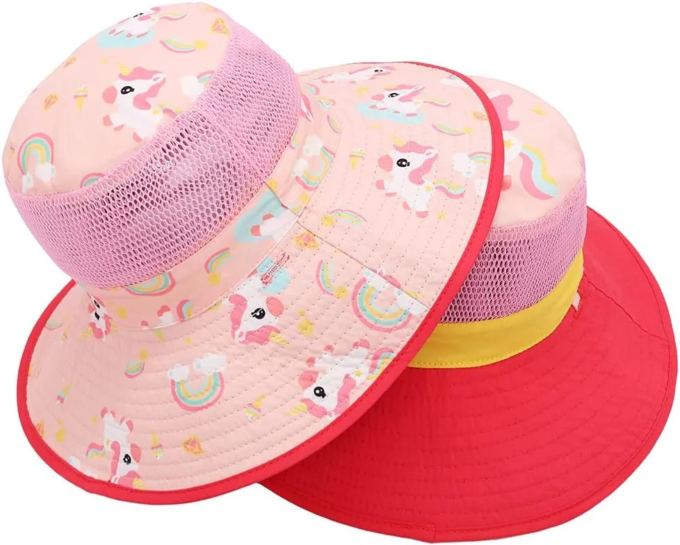 2 Pack Baby Sun Hat for Boys and Girls,Toddler Kids Summer Wide Brim Hats for Outdoor Outdoor Anti-UV