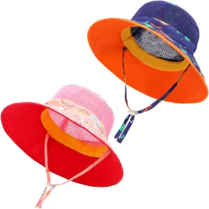 2 Pack Baby Sun Hat for Boys and Girls,Toddler Kids Summer Wide Brim Hats for Outdoor Outdoor Anti-UV