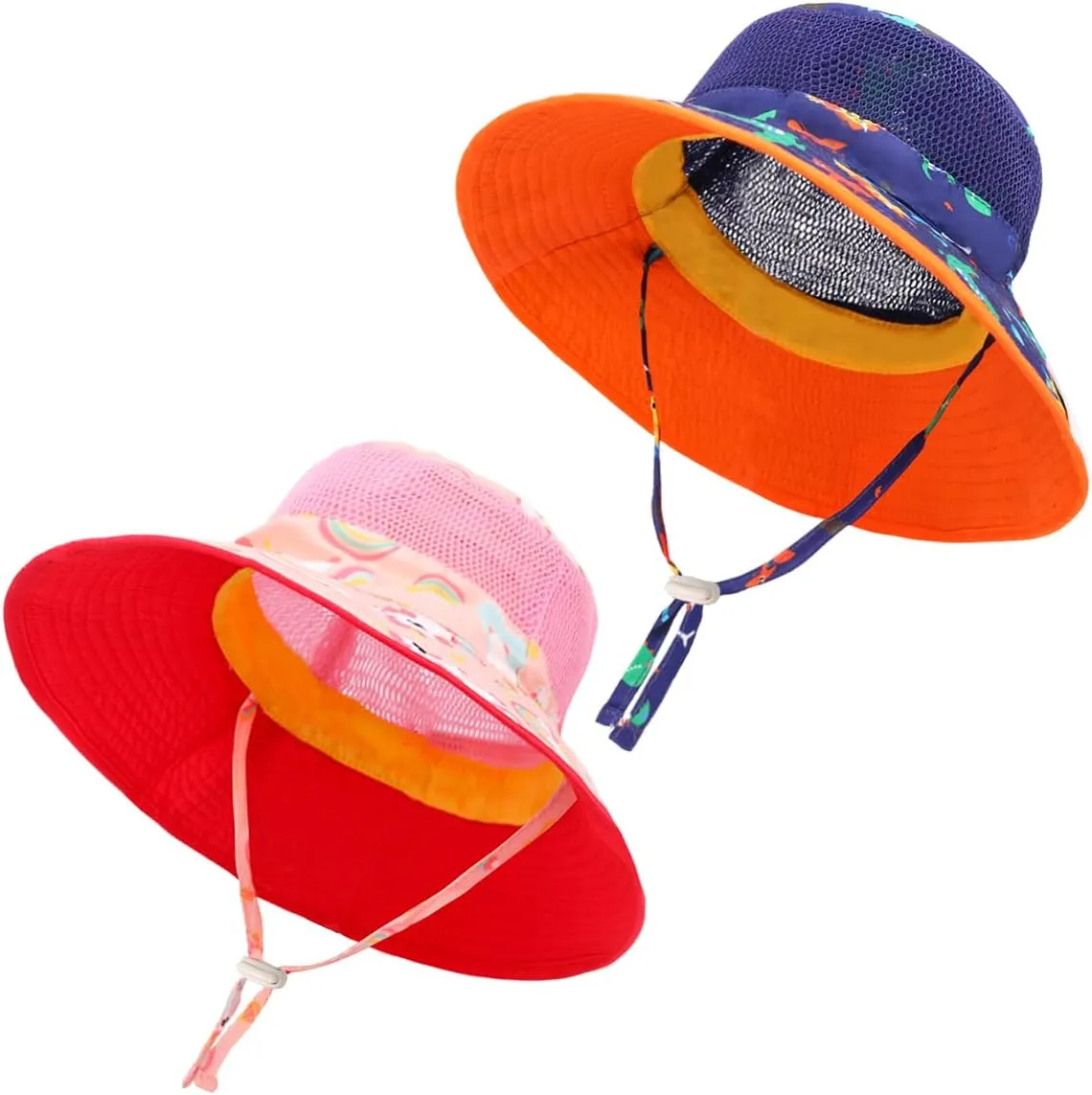 2 Pack Baby Sun Hat for Boys and Girls,Toddler Kids Summer Wide Brim Hats for Outdoor Outdoor Anti-UV
