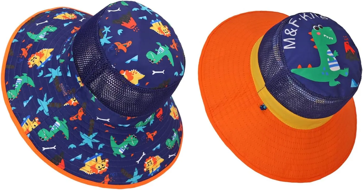 2 Pack Baby Sun Hat for Boys and Girls,Toddler Kids Summer Wide Brim Hats for Outdoor Outdoor Anti-UV