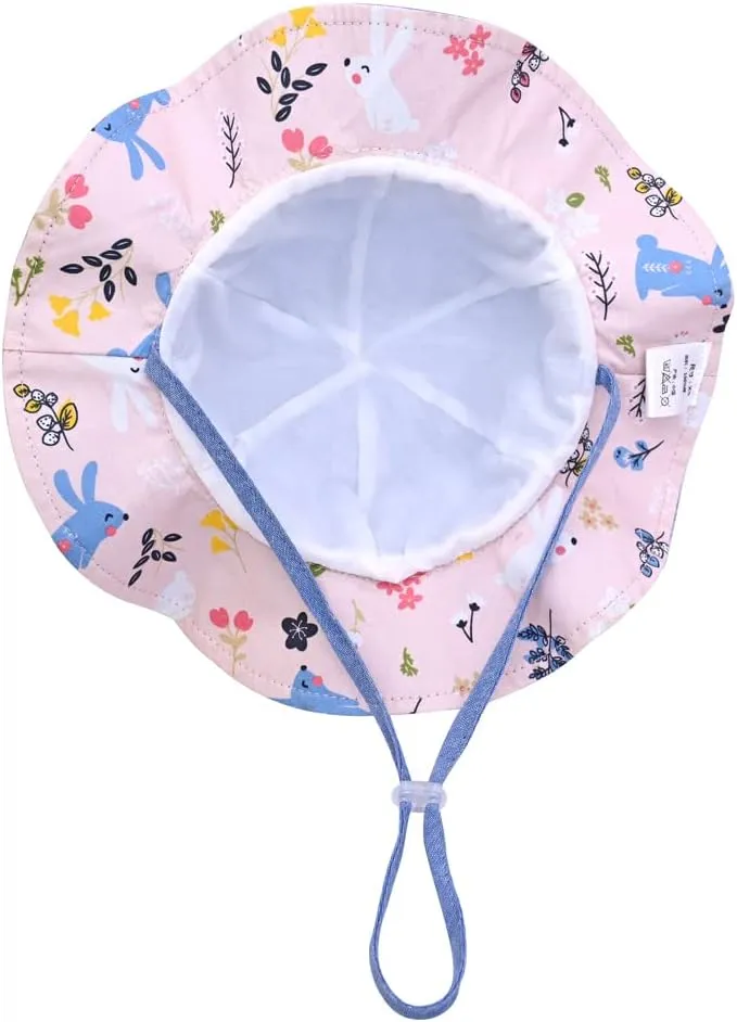 2 Pack Baby Sun Hat for Boys and Girls,Toddler Kids Summer Wide Brim Hats for Outdoor Outdoor Anti-UV