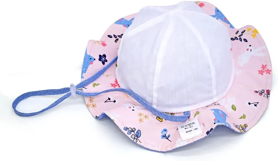 2 Pack Baby Sun Hat for Boys and Girls,Toddler Kids Summer Wide Brim Hats for Outdoor Outdoor Anti-UV