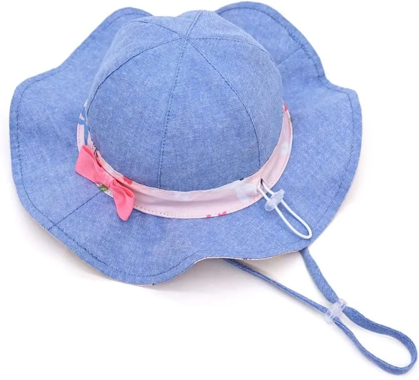 2 Pack Baby Sun Hat for Boys and Girls,Toddler Kids Summer Wide Brim Hats for Outdoor Outdoor Anti-UV