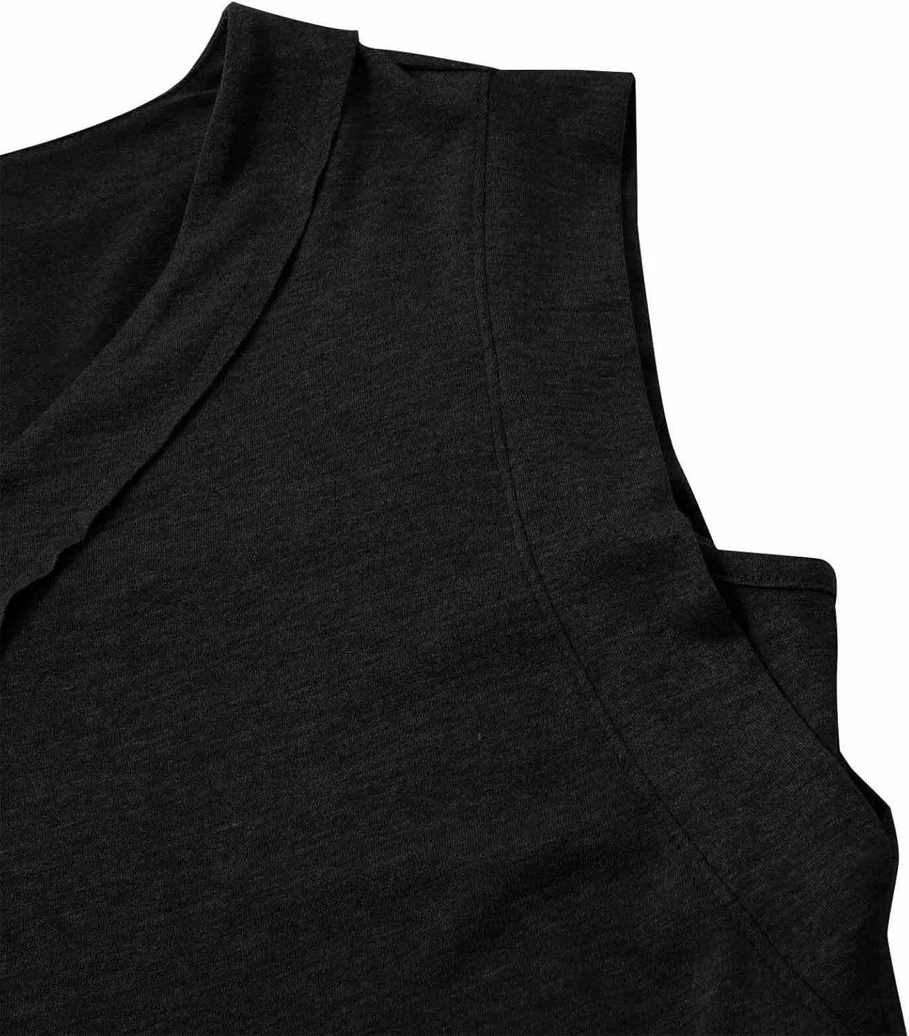 2025 Women Summer V-Neck Casual Loose Sleeveless Casual Loose Split Wrinkle-Free Short Mini Dress with Pockets