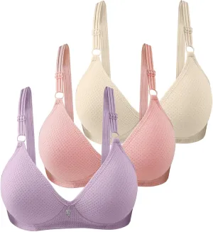 3 Pack Wireless Bras for Women No Underwire Plus Size Bras Comfortable Push Up Bralette Soft Full Coverage Everyday Bras