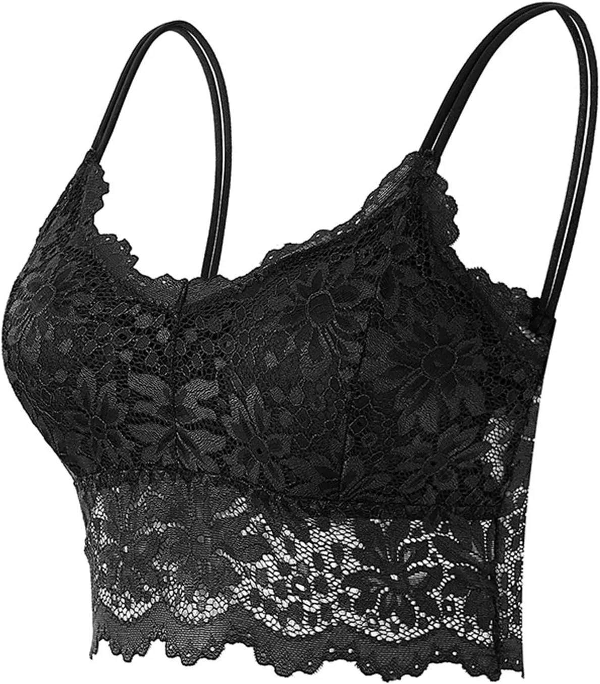 Adjustable Longline Sports Bra for Women - V Back Wireless Workout Padded Yoga Bra Cropped Tank Tops Camisole