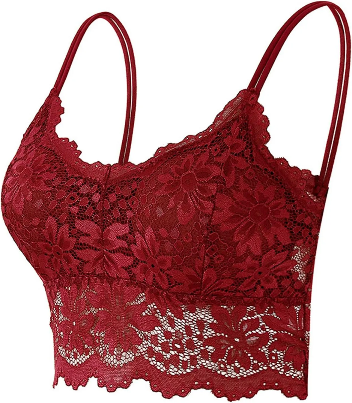 Adjustable Longline Sports Bra for Women - V Back Wireless Workout Padded Yoga Bra Cropped Tank Tops Camisole