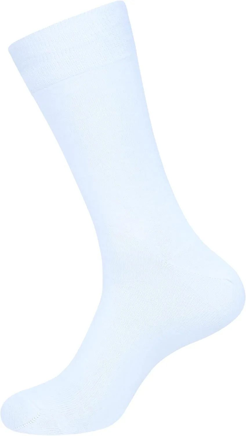 AJ DEZINES Mens Dress Socks - Plain Color- 3 Pack Combed Cotton - Dress Socks For Mens