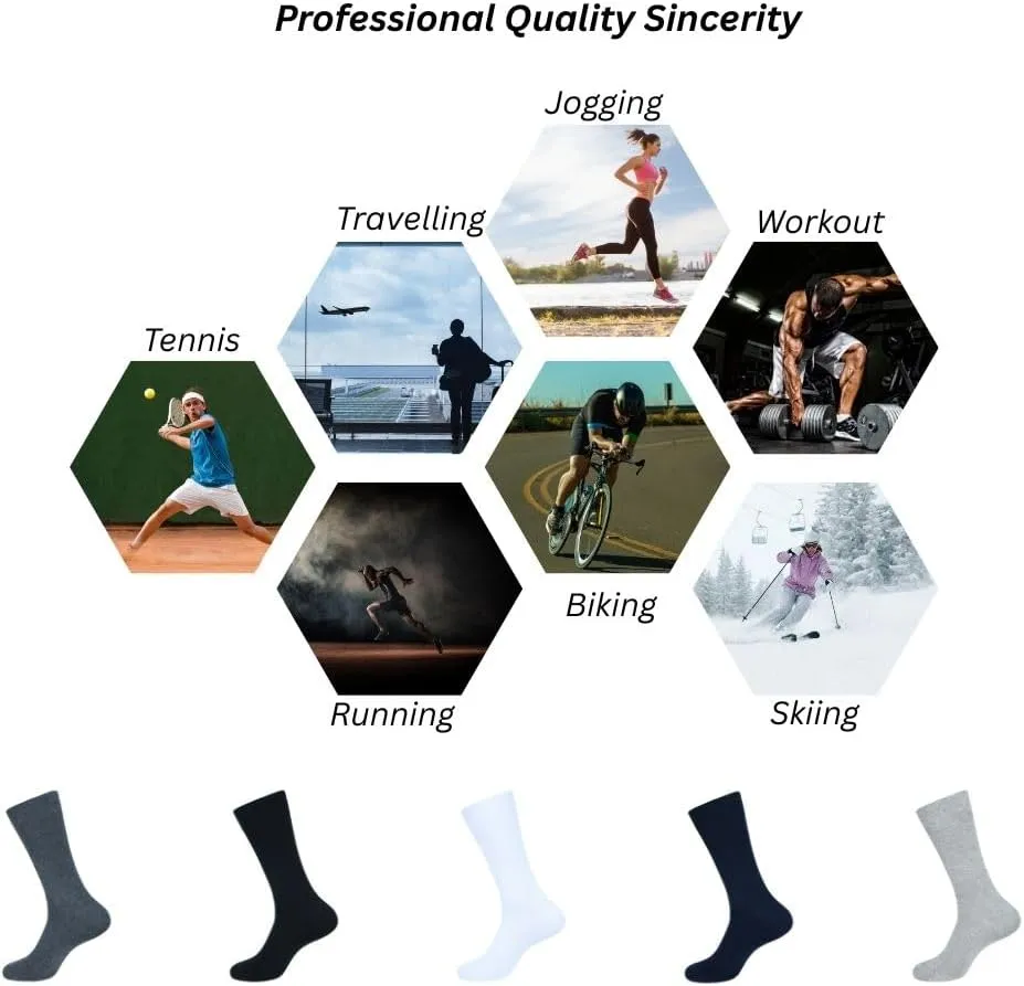 AJ DEZINES Mens Dress Socks - Plain Color- 4 Pack Combed Cotton - Dress Socks For Mens