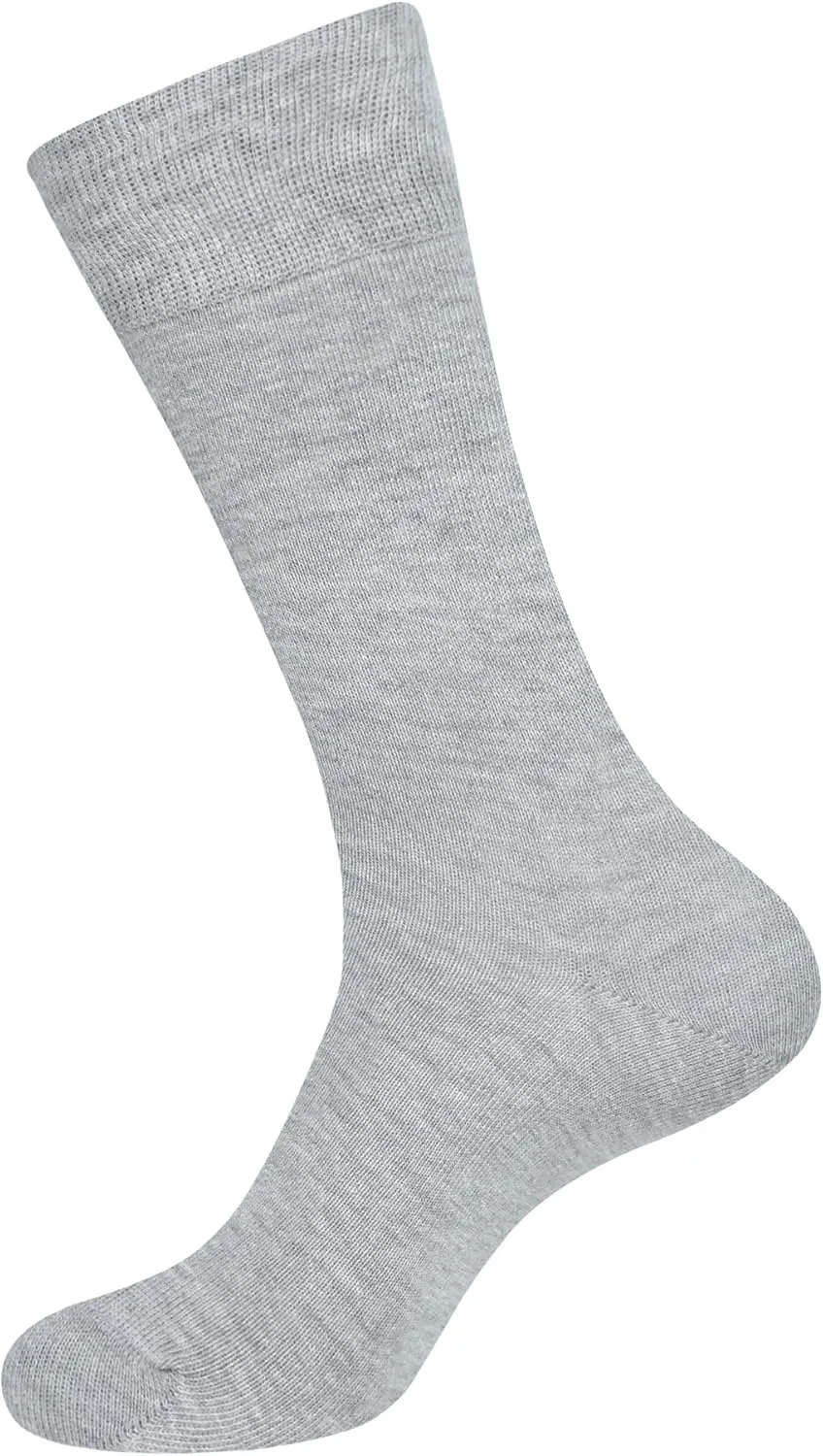 AJ DEZINES Mens Dress Socks - Plain Color- 6 Pack Combed Cotton - Dress Socks For Mens
