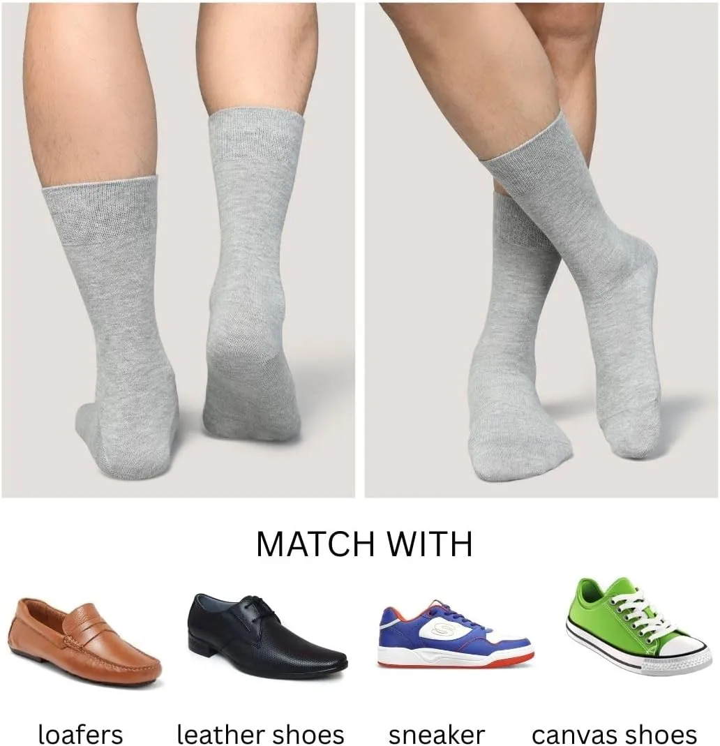 AJ DEZINES Mens Dress Socks - Plain Color- 6 Pack Combed Cotton - Dress Socks For Mens