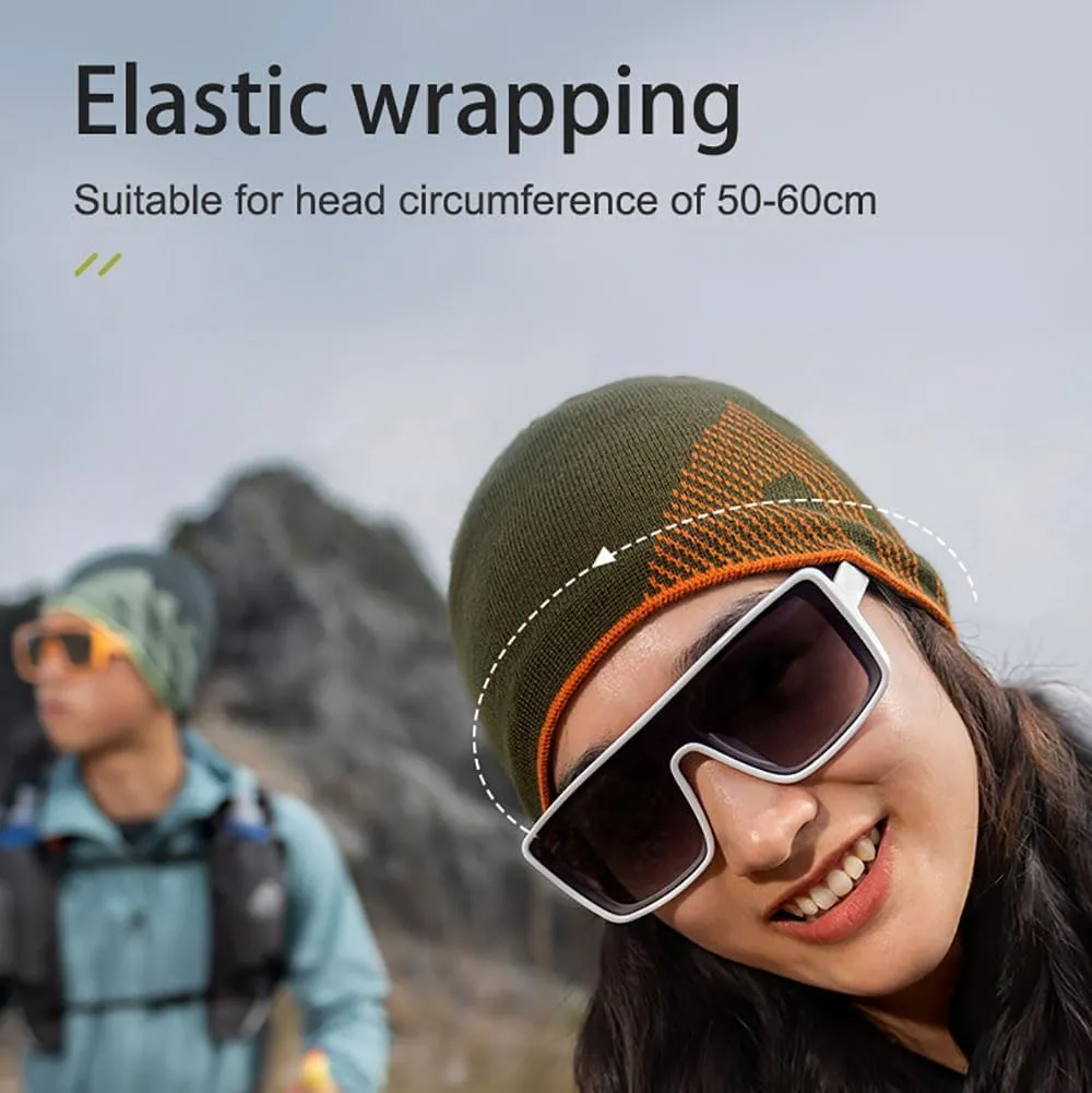 AONIJIE Merino Wool Knit Short Brim Knitted Hat for Men Women Protect Ear Warm Beanie Visor for Fall Winter Daily Headwear