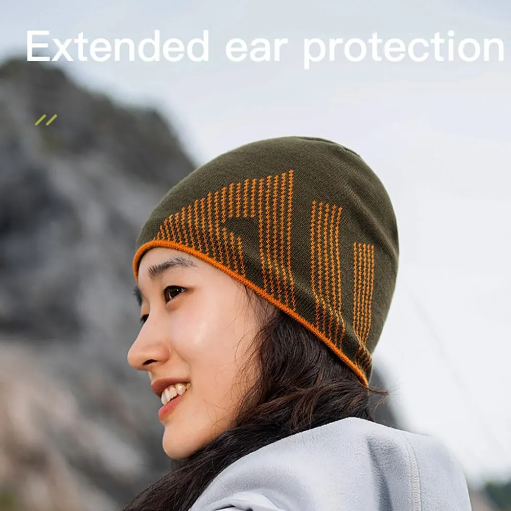 AONIJIE Merino Wool Knit Short Brim Knitted Hat for Men Women Protect Ear Warm Beanie Visor for Fall Winter Daily Headwear