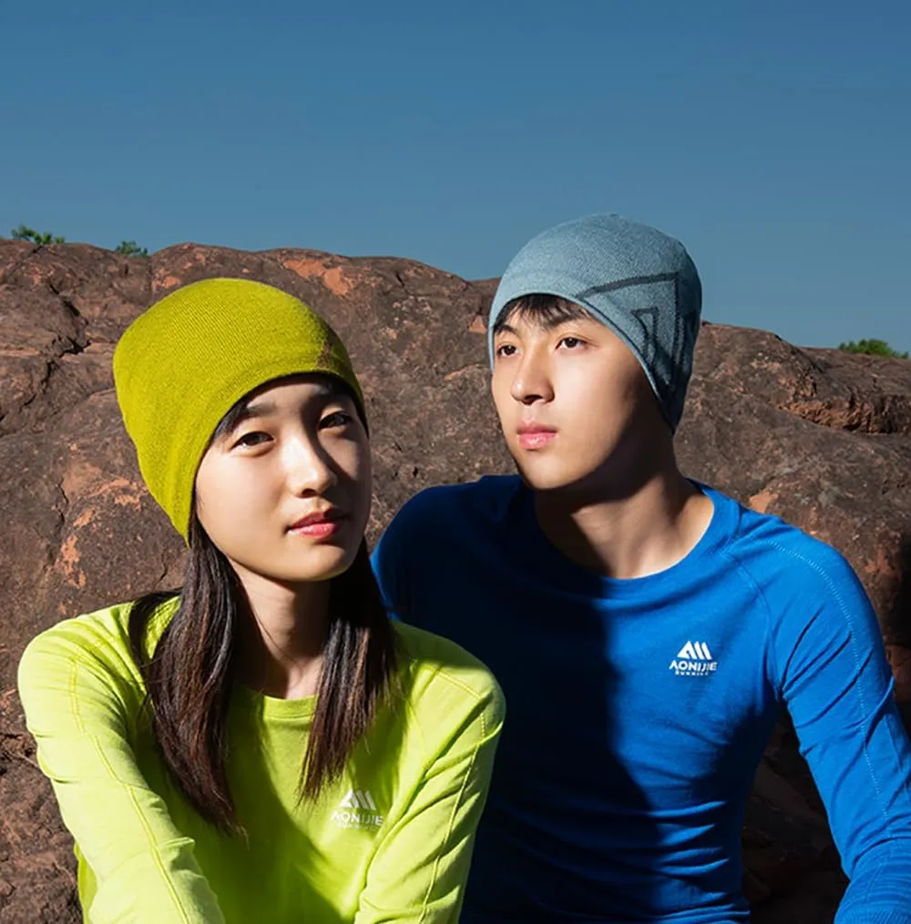 AONIJIE Merino Wool Knit Short Brim Knitted Hat for Men Women Protect Ear Warm Beanie Visor for Fall Winter Daily Headwear