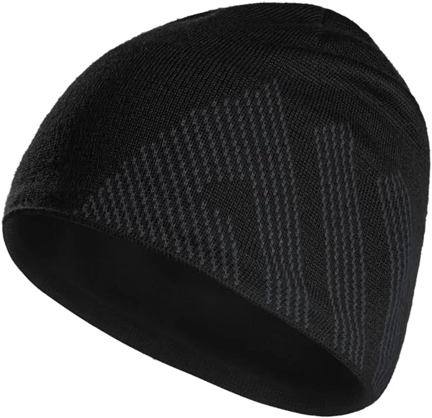 AONIJIE Merino Wool Knit Short Brim Knitted Hat for Men Women Protect Ear Warm Beanie Visor for Fall Winter Daily Headwear