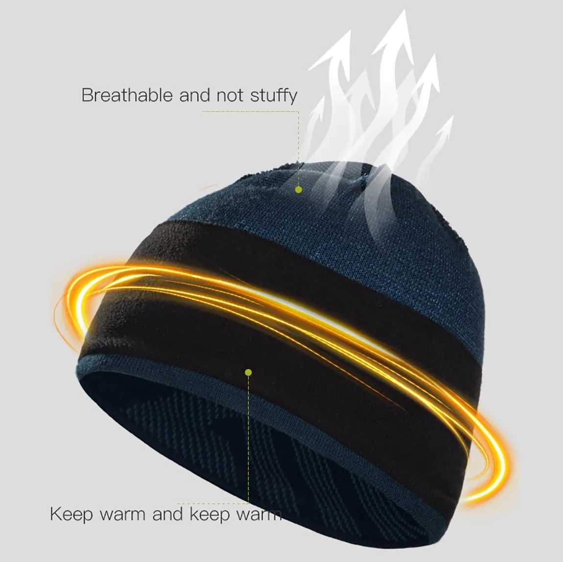 AONIJIE Merino Wool Knit Short Brim Knitted Hat for Men Women Protect Ear Warm Beanie Visor for Fall Winter Daily Headwear