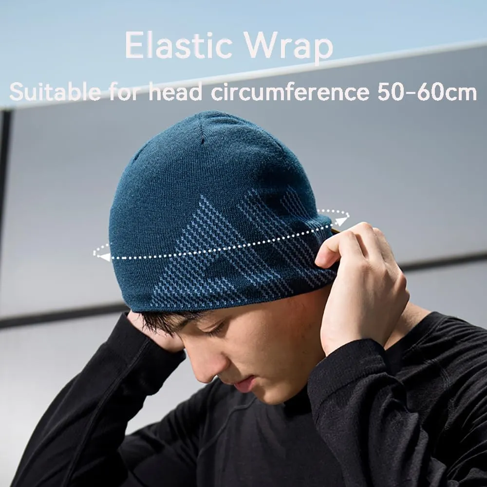 AONIJIE Merino Wool Knit Short Brim Knitted Hat for Men Women Protect Ear Warm Beanie Visor for Fall Winter Daily Headwear
