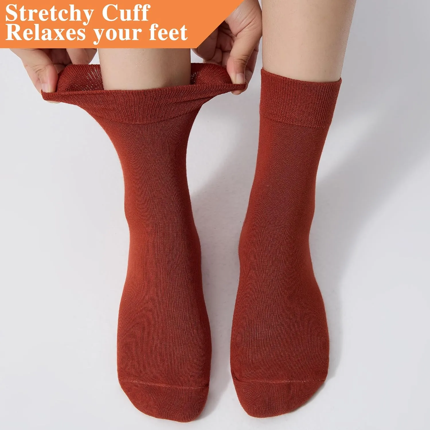 ATBITER Women's Thin Cotton Crew Socks - Soft Casual Dress Bootie Above Ankle Socks 6-Pairs With Gift Box‌
