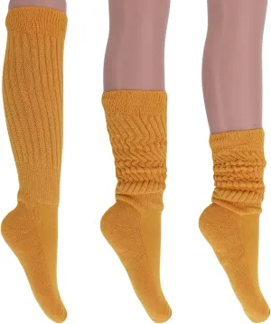 AWS/American Made Women’s Slouch Socks Cotton Slouchy Knee-High Boot Socks Scrunch Breathable Extra Long All-Season Comfort