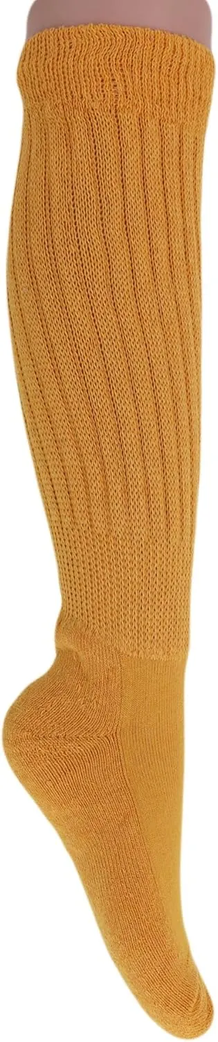 AWS/American Made Women’s Slouch Socks Cotton Slouchy Knee-High Boot Socks Scrunch Breathable Extra Long All-Season Comfort