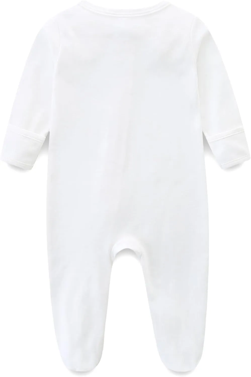 Baby Romper 100% Organic Cotton Pajamas One Piece Long Sleeve Zipper Footie Onesie for 0~12M Baby