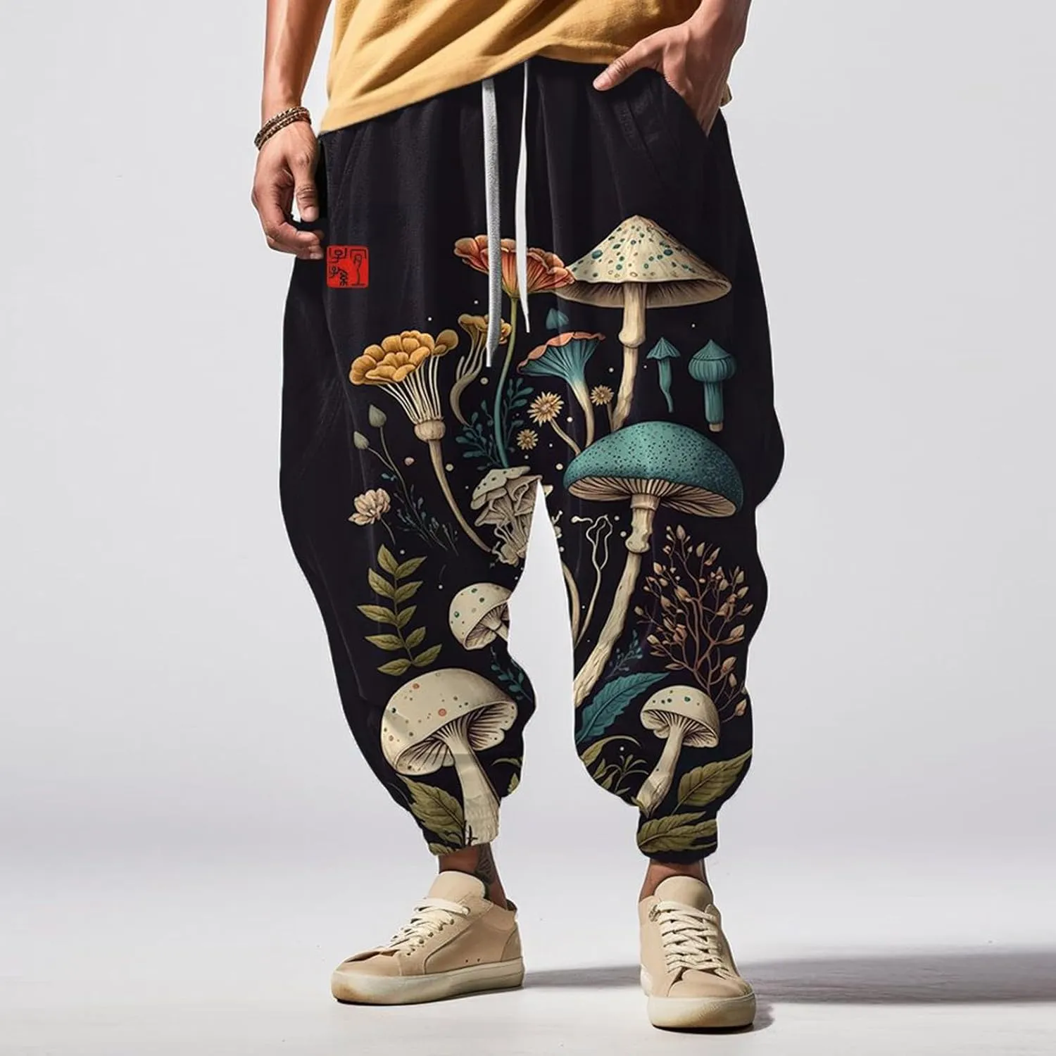 Baggy Wide Leg Pants Fashion Street Feel Casual Sweatpants Mens Drawstring Aladdil Hippie Harem Pants Yoga Pants Men