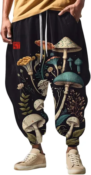 Baggy Wide Leg Pants Fashion Street Feel Casual Sweatpants Mens Drawstring Aladdil Hippie Harem Pants Yoga Pants Men