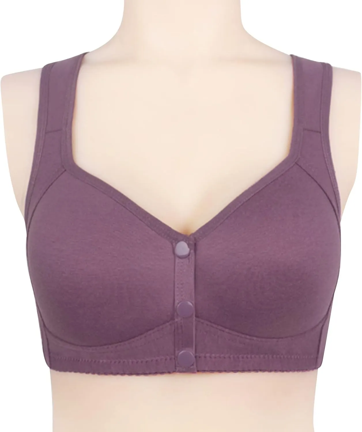 Bras for Older Women 2025 Breathable Bra No Underwire Front Closure Bra Plus Size Everyday Bra