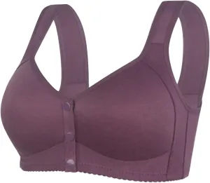 Bras for Older Women 2025 Breathable Bra No Underwire Front Closure Bra Plus Size Everyday Bra