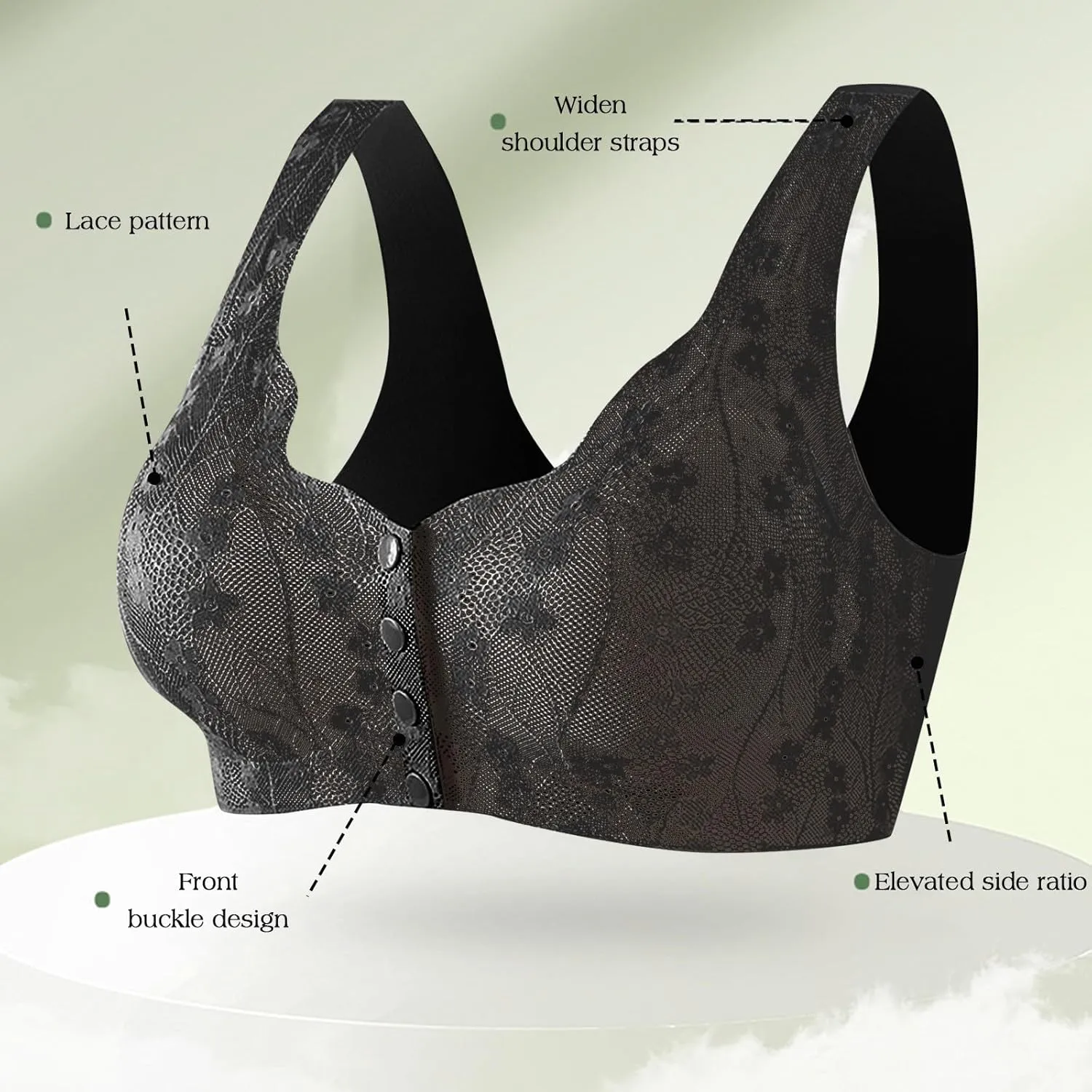 Bras for Older Women Front Closure No Underwire Supportive Bras Plus Size Push Up Bras Breathable Cotton Bras