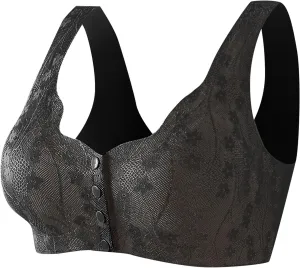 Bras for Older Women Front Closure No Underwire Supportive Bras Plus Size Push Up Bras Breathable Cotton Bras