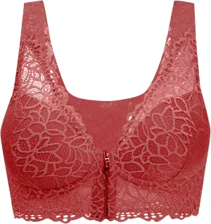 Bras for Women Front Closure Lace Everyday Bralettes Plus Size Full Coverage Push Up Convenient Front Close Hook Bras