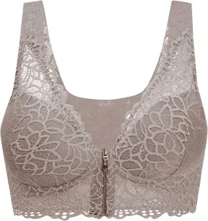 Bras for Women Front Closure Lace Everyday Bralettes Plus Size Full Coverage Push Up Convenient Front Close Hook Bras