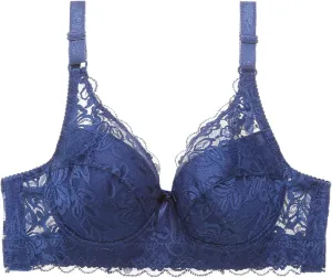 Bras for Women Wireless, Full Coverage T Shirt Bra No Underwire V Neck Lace Lift Bralette Comfort Seamless Bra
