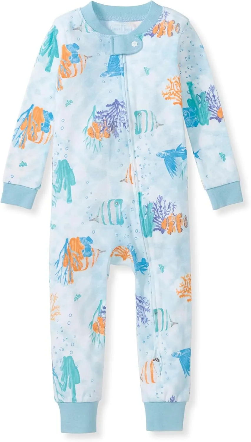 Burt's Bees Baby Boys Pajamas, One-Piece Footless Sleeper PJs, Non-Slip Snug Fit for Infants 12, 18, and 24 Months