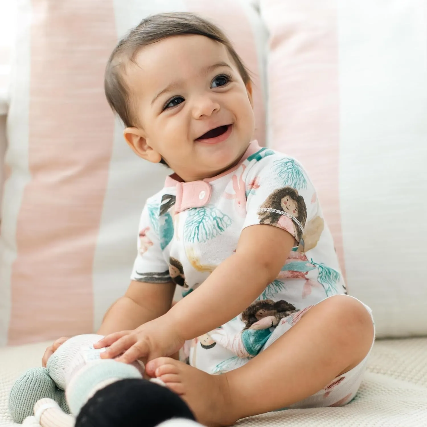 Burt's Bees Baby Unisex Baby Short Sleeve Pajamas, One piece Sleeper Romper