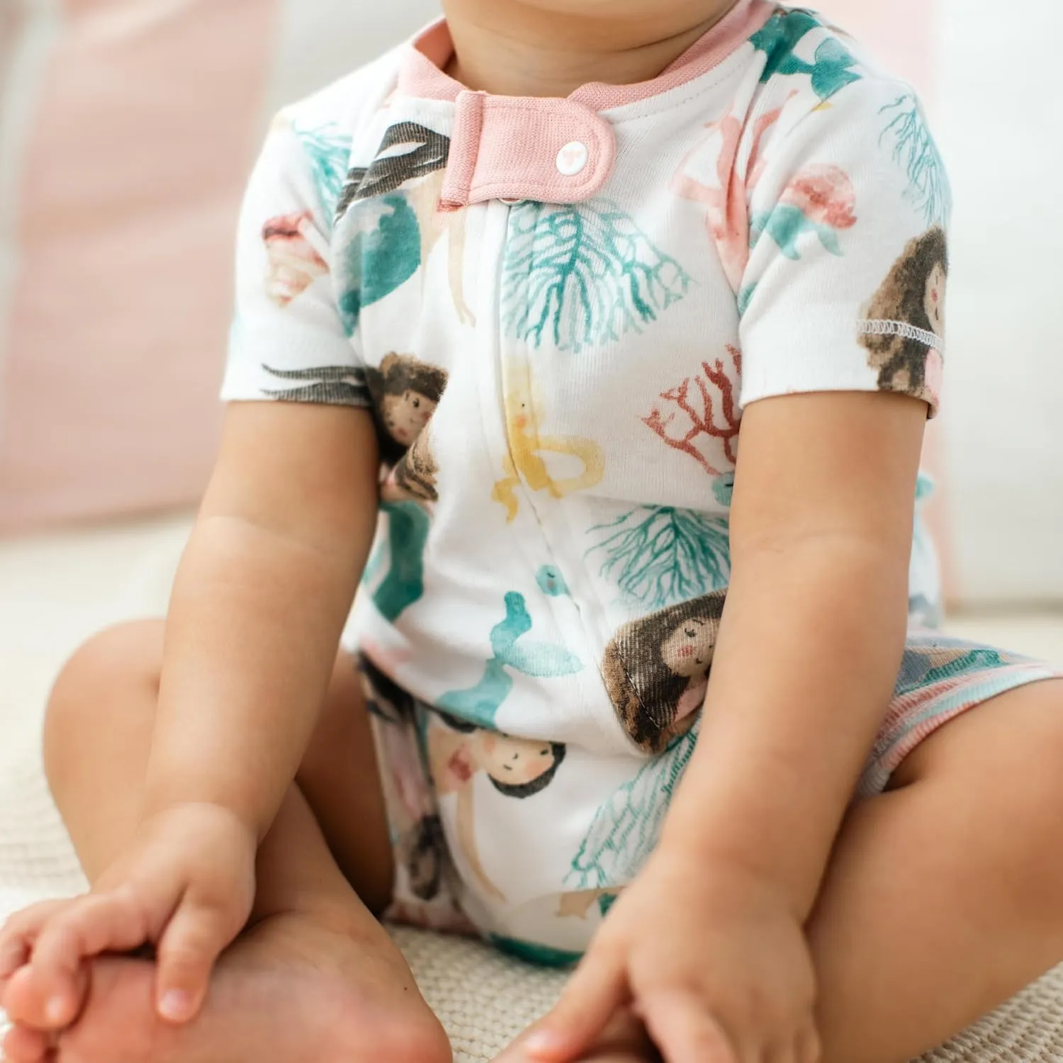 Burt's Bees Baby Unisex Baby Short Sleeve Pajamas, One piece Sleeper Romper