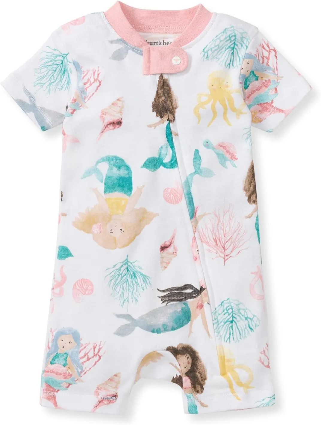 Burt's Bees Baby Unisex Baby Short Sleeve Pajamas, One piece Sleeper Romper