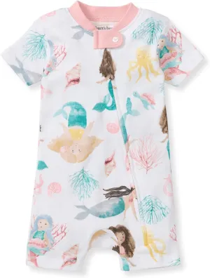 Burt's Bees Baby Unisex Baby Short Sleeve Pajamas, One piece Sleeper Romper