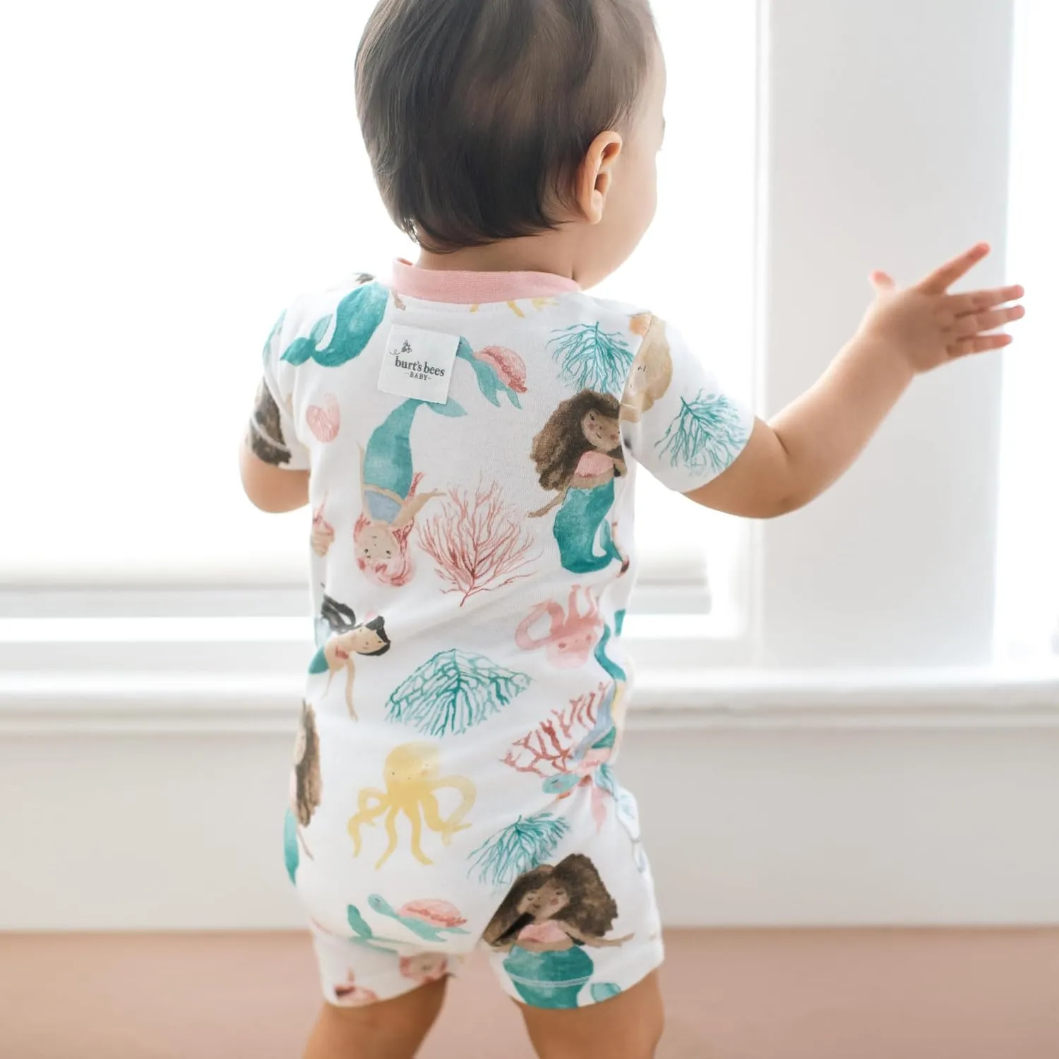 Burt's Bees Baby Unisex Baby Short Sleeve Pajamas, One piece Sleeper Romper