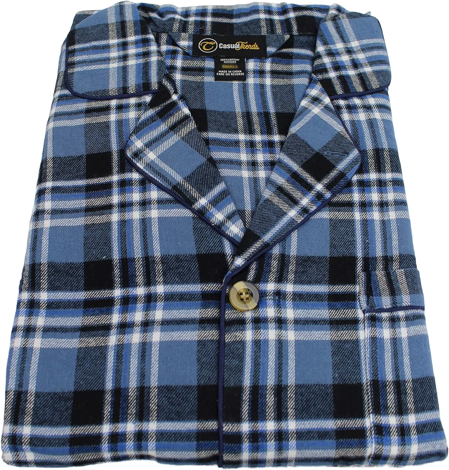 Casual Trends Classical Sleepwear Mens 100% Cotton Flannel Pajama Set,