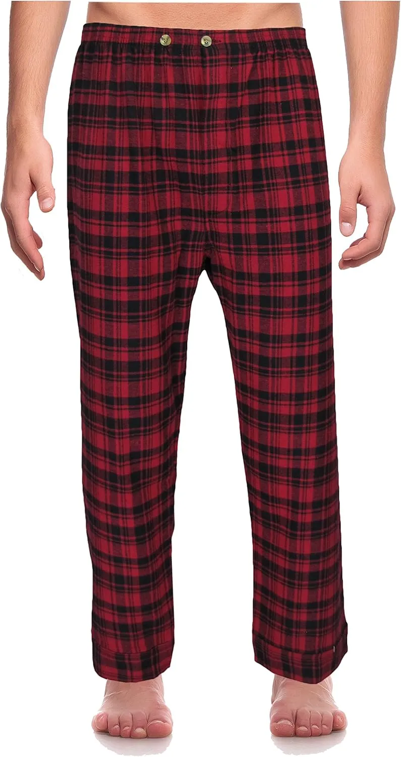Casual Trends Classical Sleepwear Mens 100% Cotton Flannel Pajama Set,
