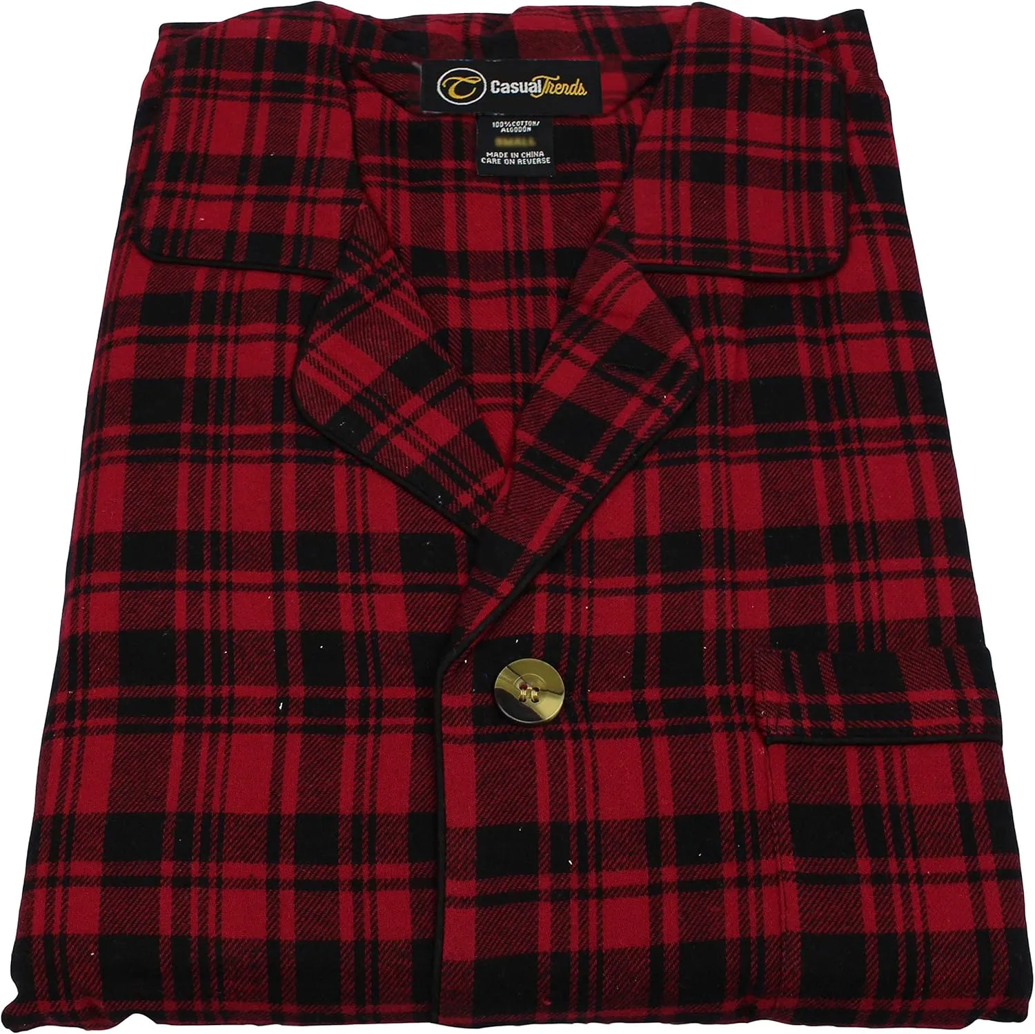 Casual Trends Classical Sleepwear Mens 100% Cotton Flannel Pajama Set,