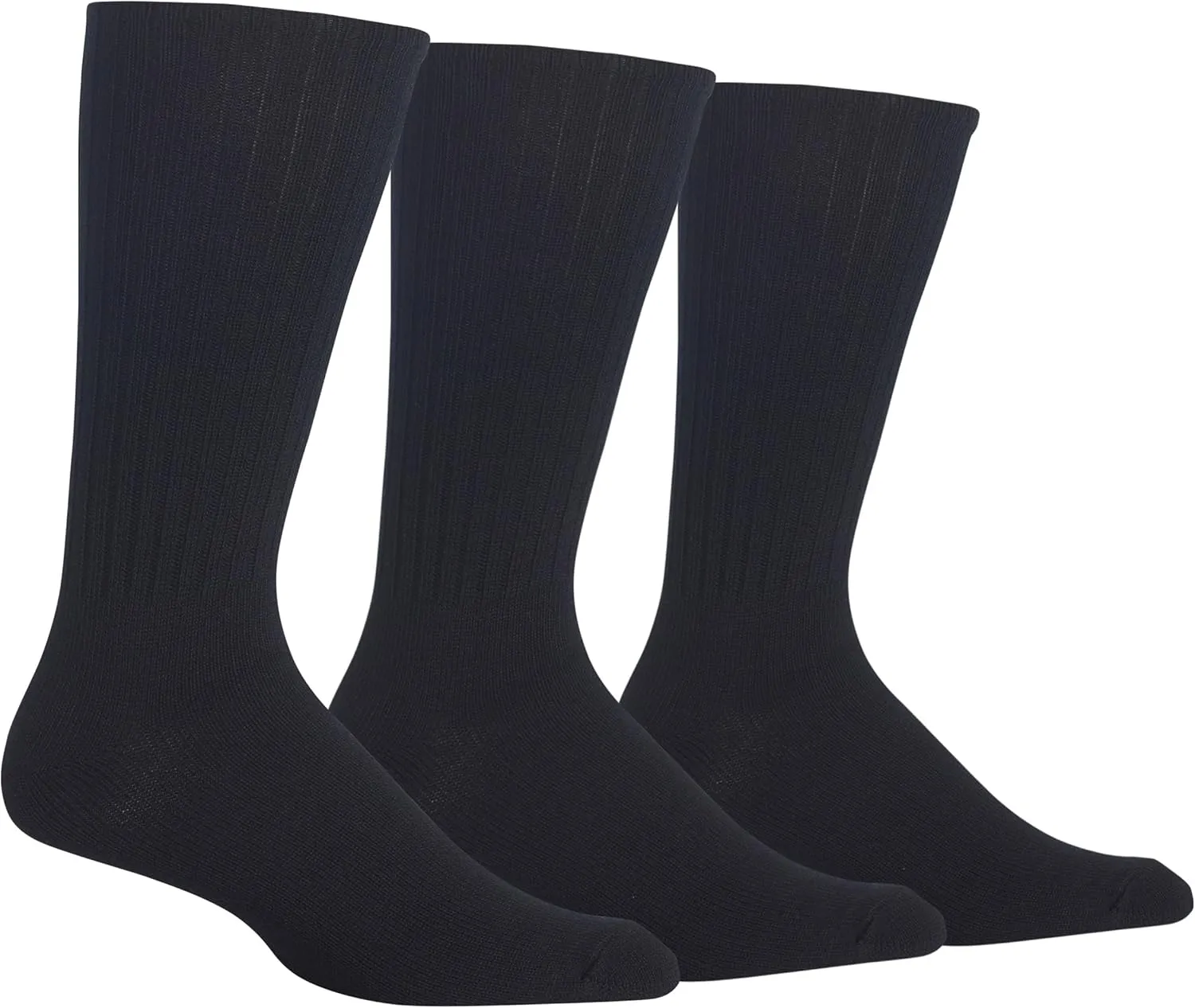 Chaps Men's Dress Crew Socks - 3 Pair Pack - Assorted Solid Color and True Rib