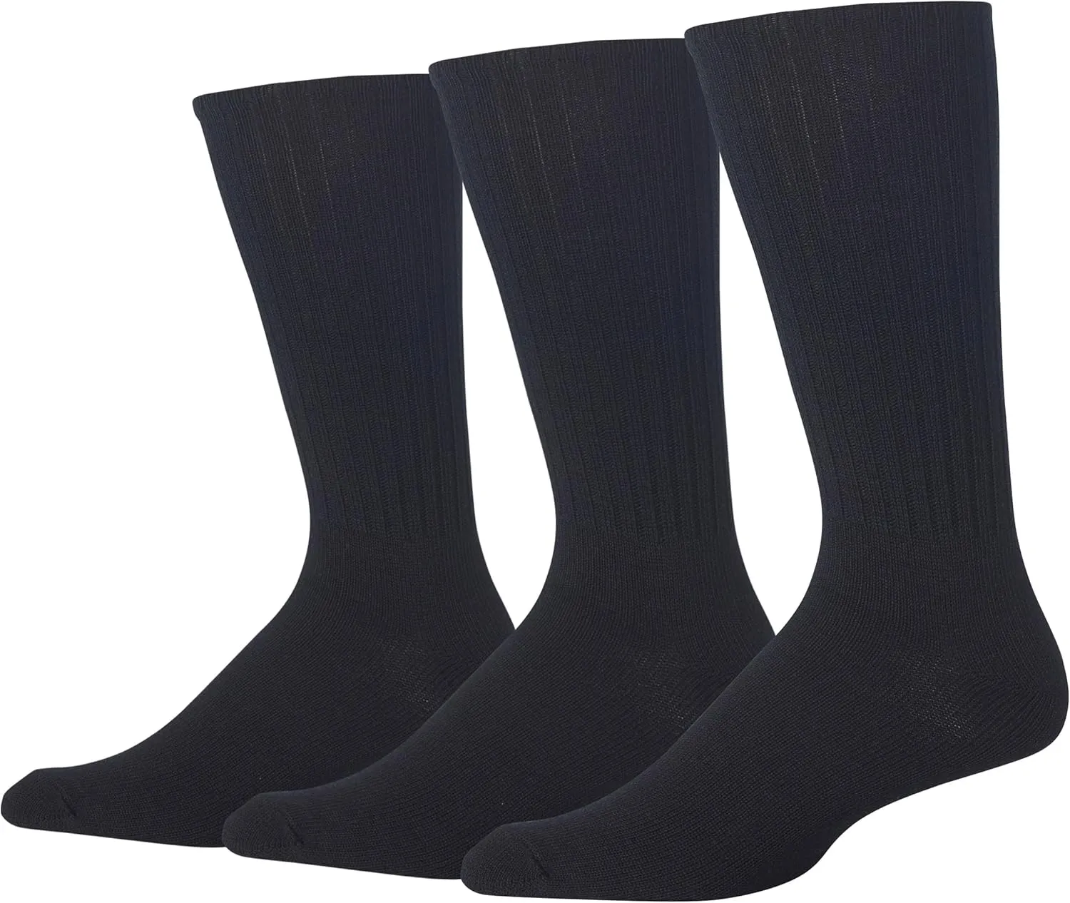 Chaps Men's Dress Crew Socks - 3 Pair Pack - Assorted Solid Color and True Rib