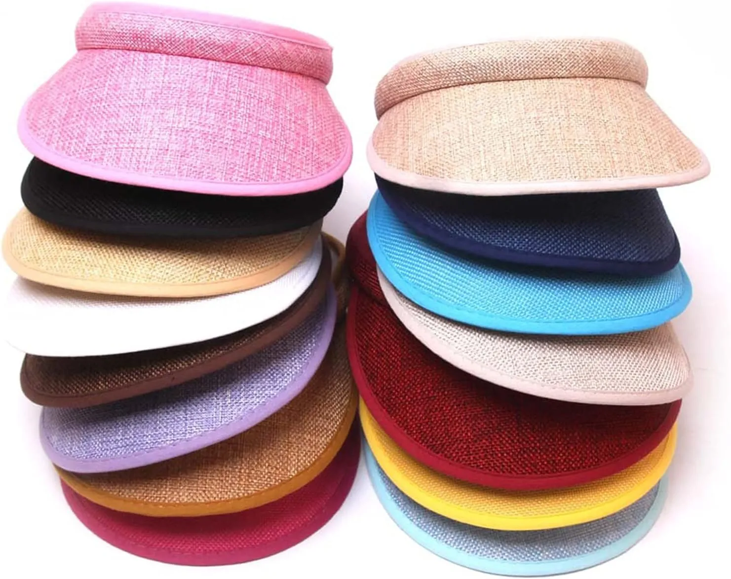 Child Wide Big Brim Visor Boys Girls Sun Hat Clip On Visors Adjustable UV Protection Cloth Covered Summer Beach Cap