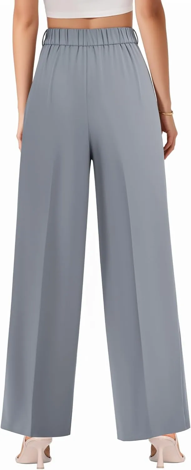 CLOZOZ Wide Leg Pants Women's High Waisted Work Trousers Regular for Office Business Casual