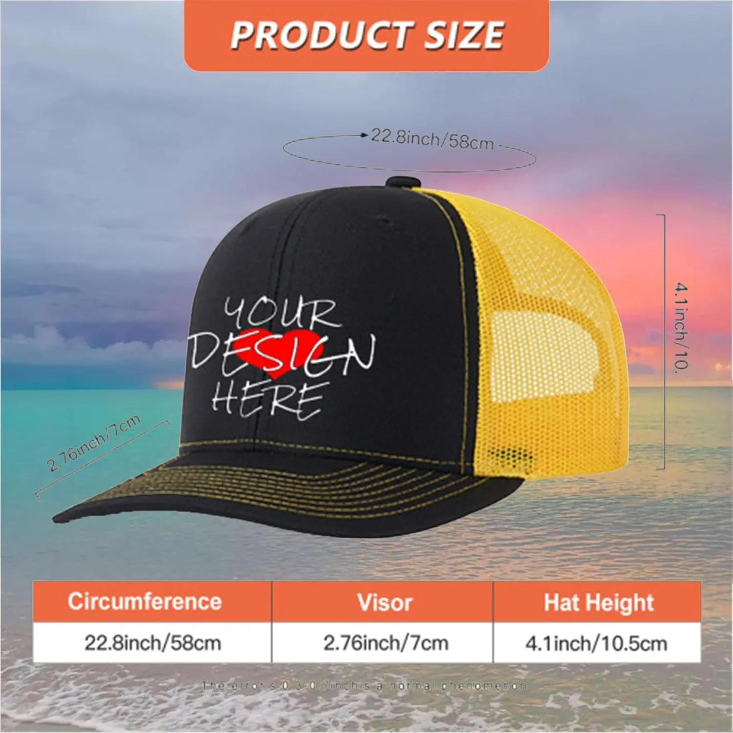 Custom Hats for Man Woman Personalized Custom Hats Bulk Hats Bulk Custom Trucker Hat Custom Hats with Text Photo Logo